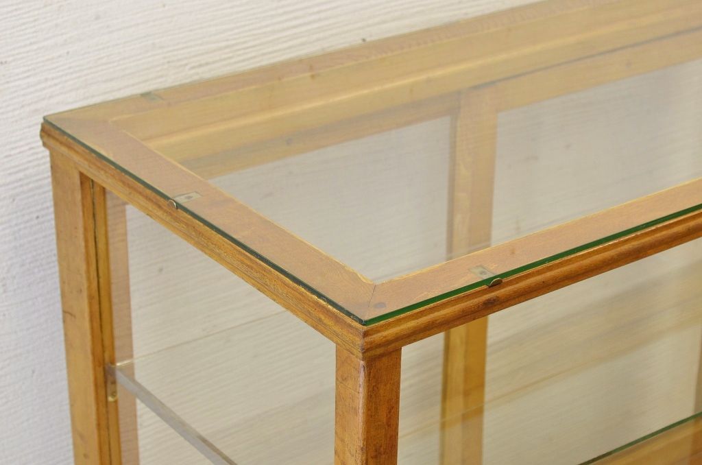 アンティーク家具　古いパン屋のアンティークガラスケース