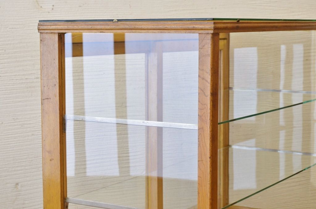 アンティーク家具　古いパン屋のアンティークガラスケース
