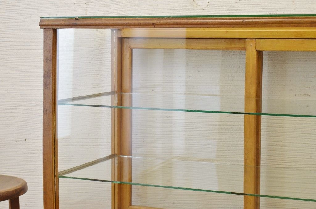 アンティーク家具　古いパン屋のアンティークガラスケース