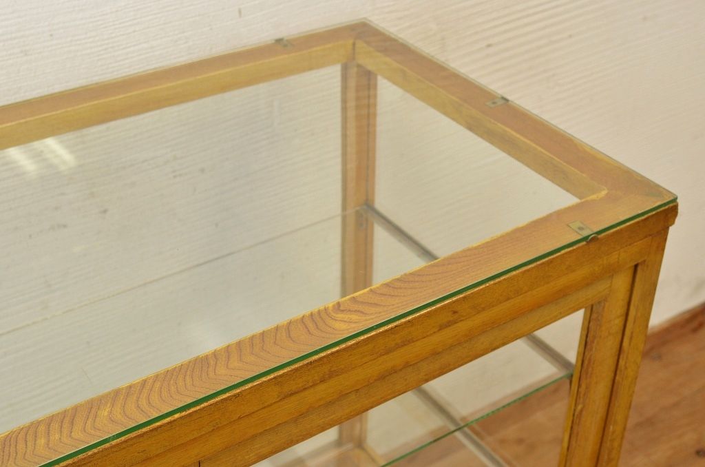 アンティーク家具　古いパン屋のアンティークガラスケース