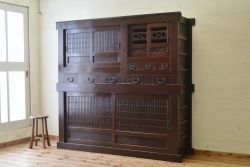 アンティーク家具　明治〜大正　味わい深い六尺水屋箪笥