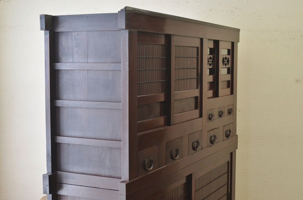 アンティーク家具　明治〜大正　味わい深い六尺水屋箪笥