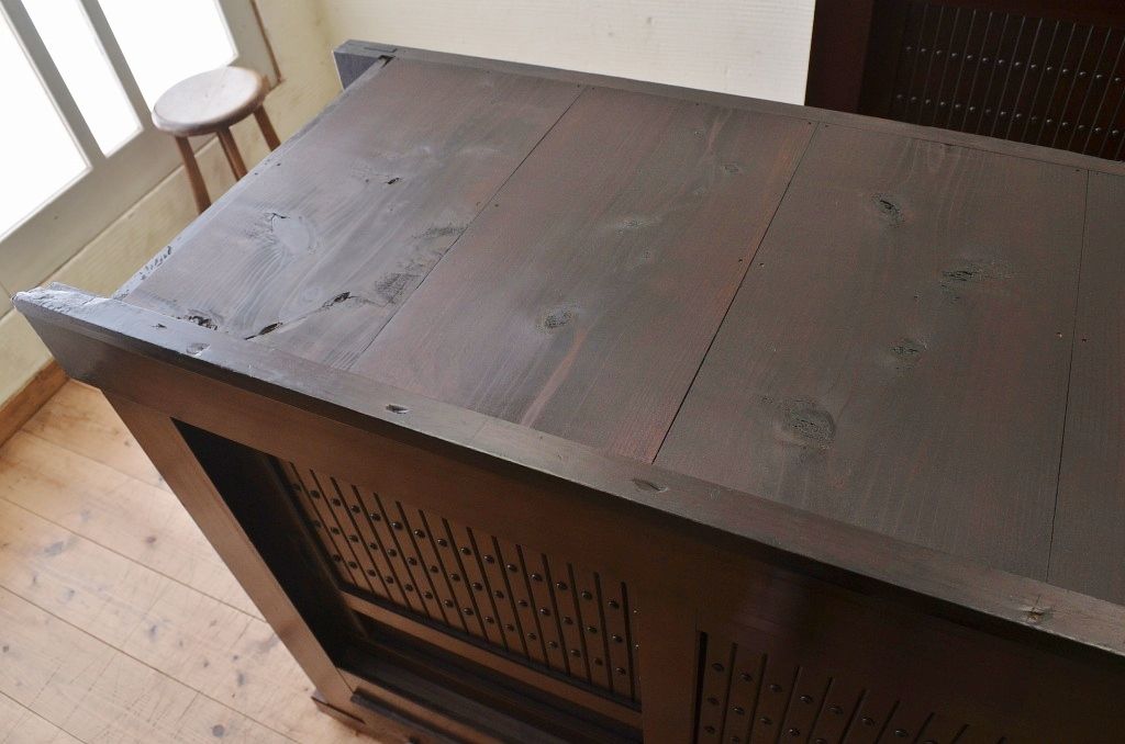 アンティーク家具　明治〜大正　味わい深い六尺水屋箪笥
