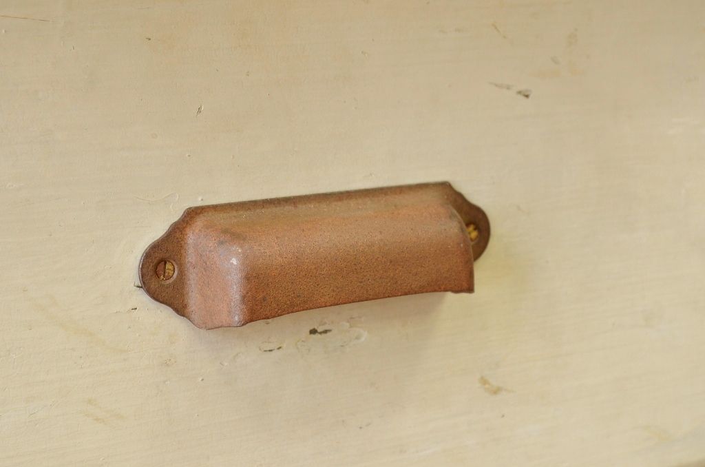 アンティーク家具　白いペイントの両面引き出しアンティーク作業台