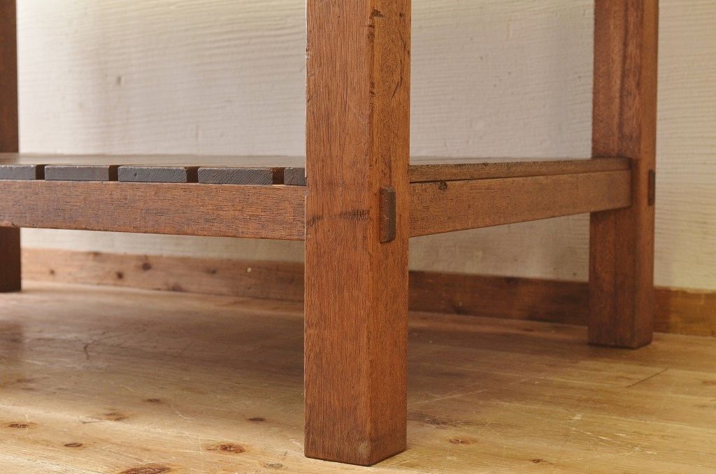 アンティーク家具　重厚!!天板がナラ材の骨太作業台1(ダイニングテーブル)
