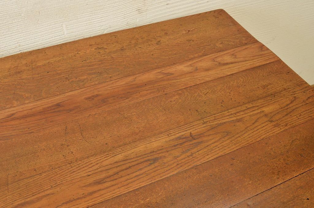 アンティーク家具　重厚!!天板がナラ材の骨太作業台2(ダイニングテーブル)