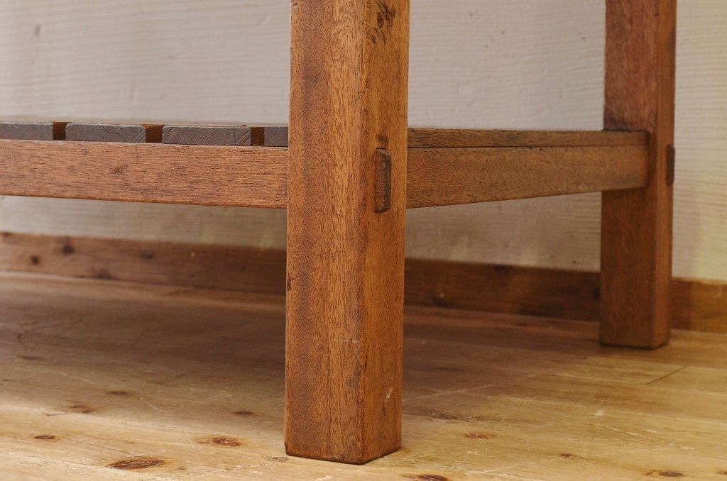 アンティーク家具　重厚!!天板がナラ材の骨太作業台2(ダイニングテーブル)