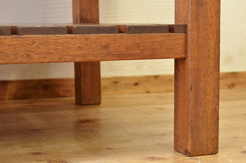 アンティーク家具　重厚!!天板がナラ材の骨太作業台2(ダイニングテーブル)