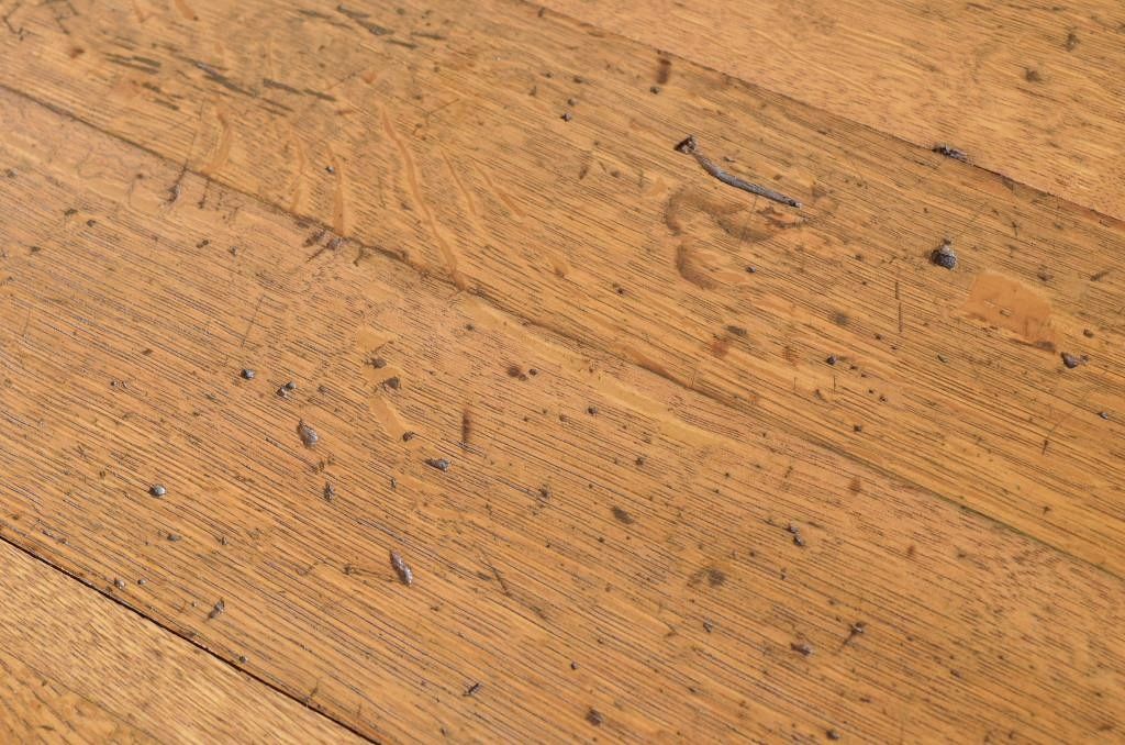 アンティーク家具　重厚!!天板がナラ材の骨太作業台3(ダイニングテーブル)