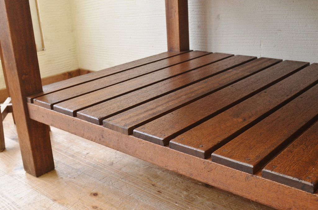 アンティーク家具　重厚!!天板がナラ材の骨太作業台3(ダイニングテーブル)