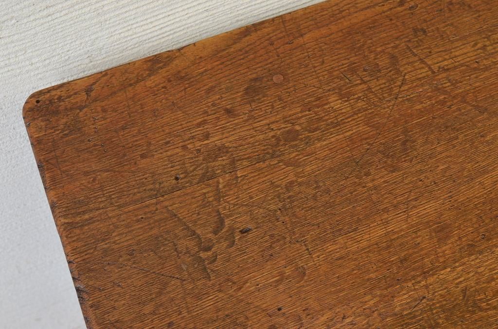 アンティーク家具　重厚!!天板がナラ材の骨太作業台4(ダイニングテーブル)