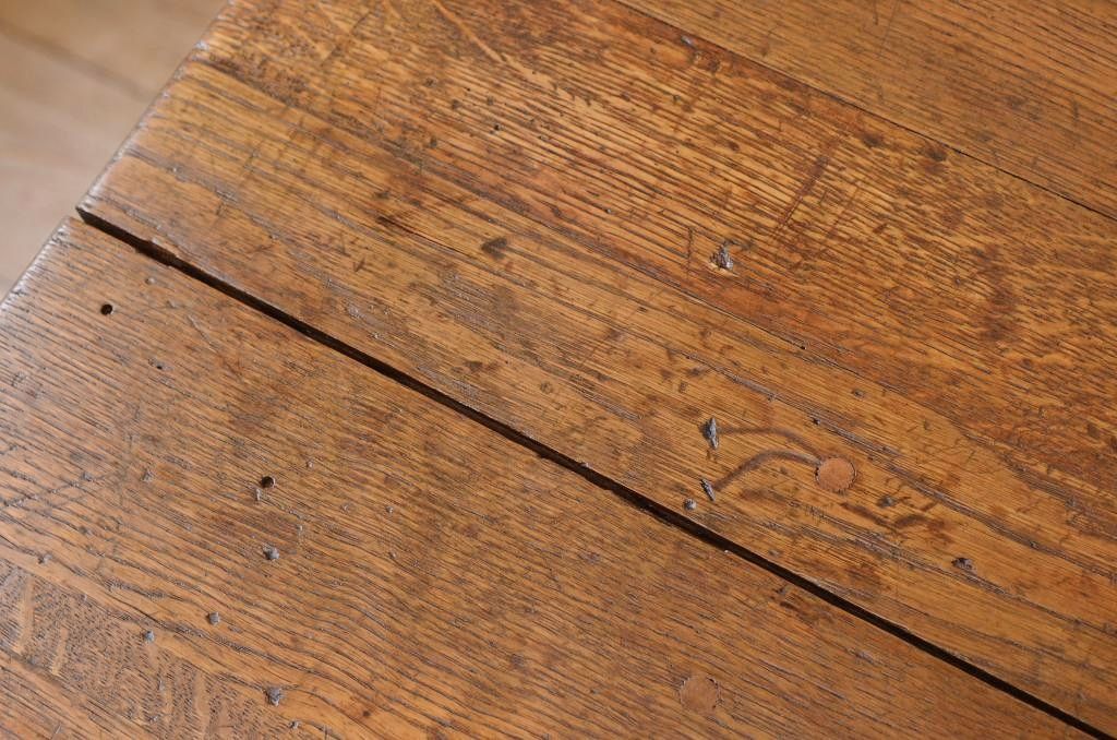 アンティーク家具　重厚!!天板がナラ材の骨太作業台4(ダイニングテーブル)