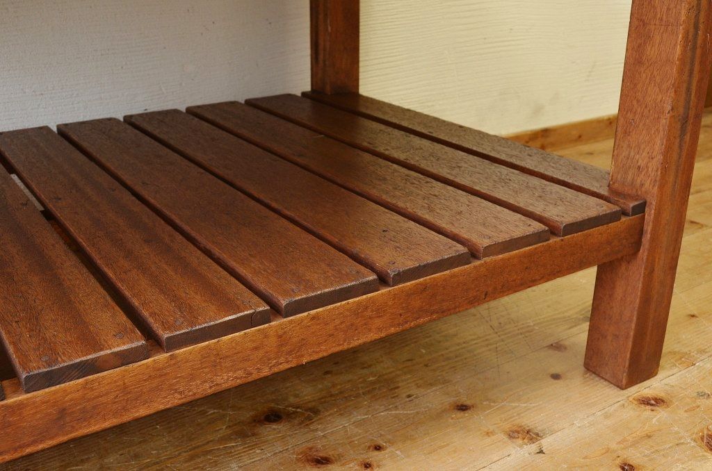 アンティーク家具　重厚!!天板がナラ材の骨太作業台4(ダイニングテーブル)