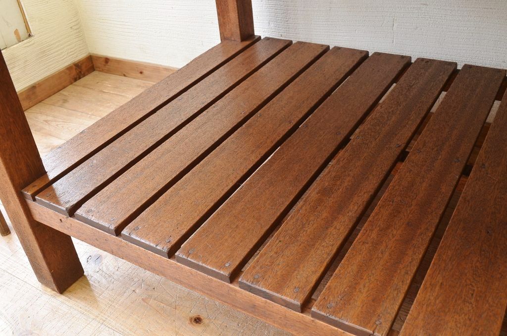 アンティーク家具　重厚!!天板がナラ材の骨太作業台4(ダイニングテーブル)
