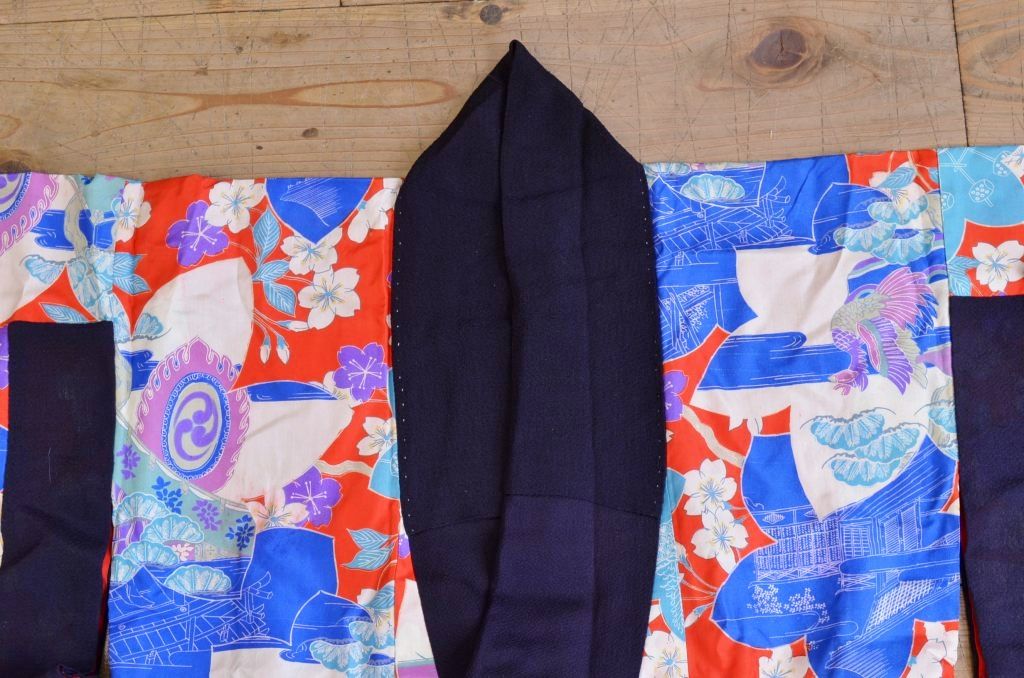 ○明治〜大正　縮緬着物2点(正絹古布)