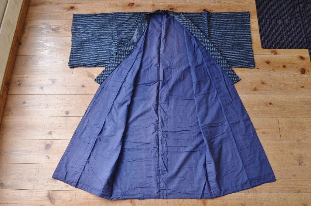 ○古い木綿絣着物3点セット(古布)