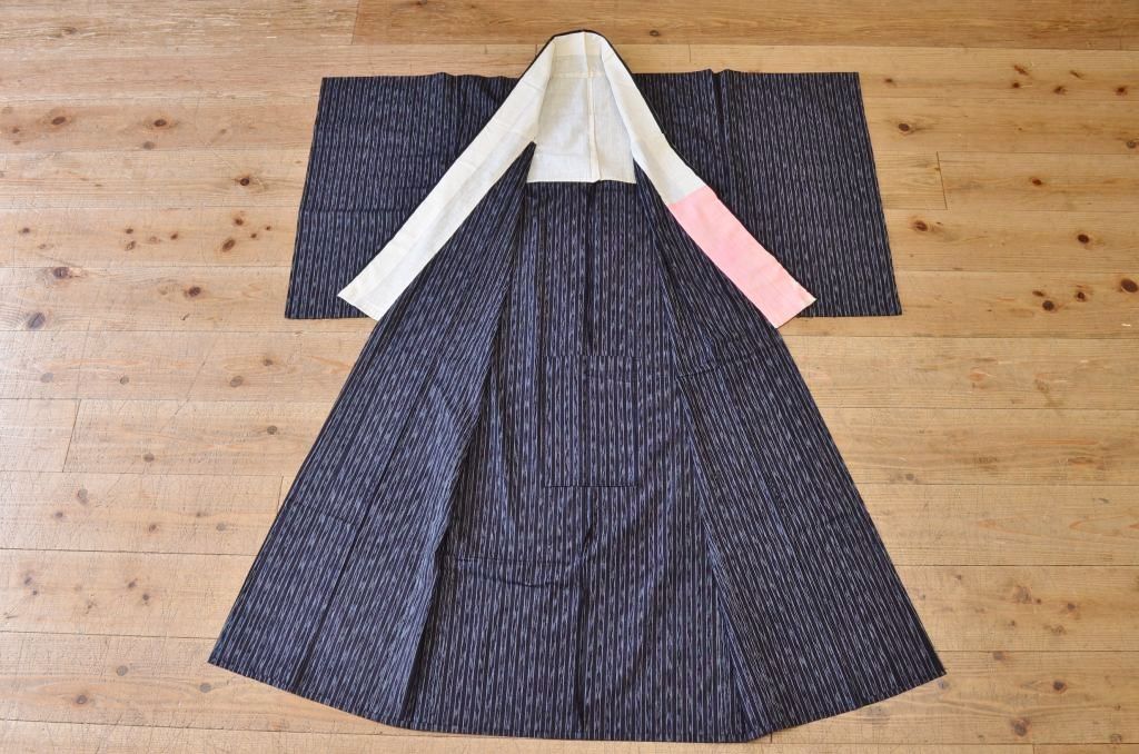 ○古い木綿絣着物3点セット(古布)