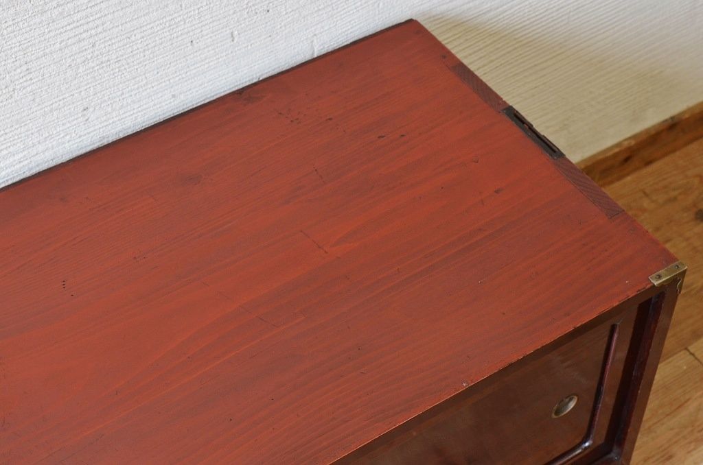 極上美品!古い欅材の漆の綺麗な時代箪笥ローボード