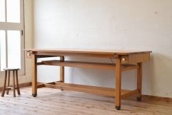 アンティーク家具　1980〜90年頃　古い学校の大きな作業台2