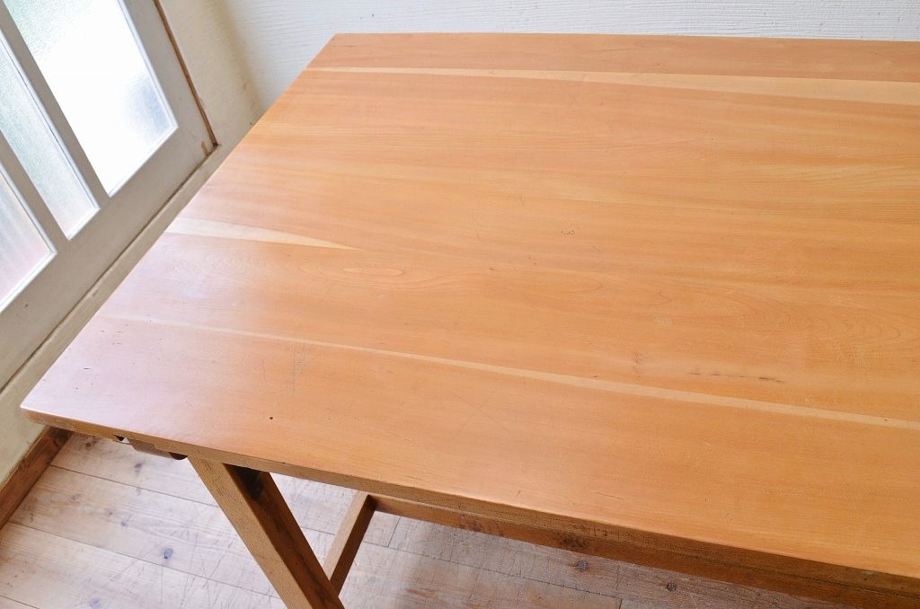 アンティーク家具　1980〜90年頃　古い学校の大きな作業台2