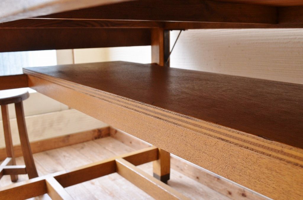 アンティーク家具　1980〜90年頃　古い学校の大きな作業台2