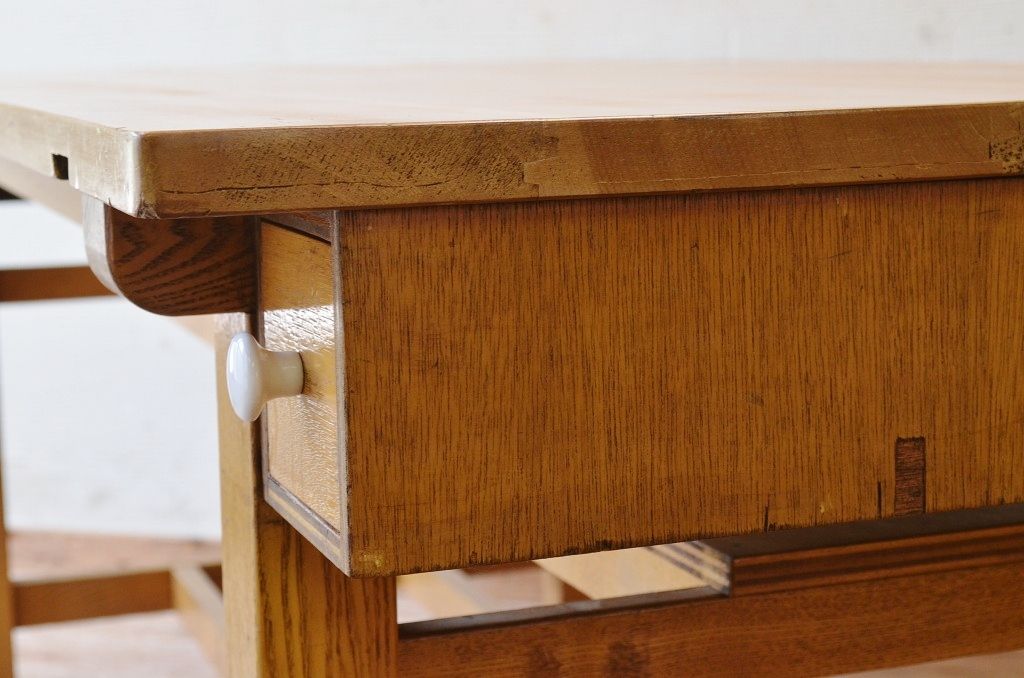 アンティーク家具　1980〜90年頃　古い学校の大きな作業台2