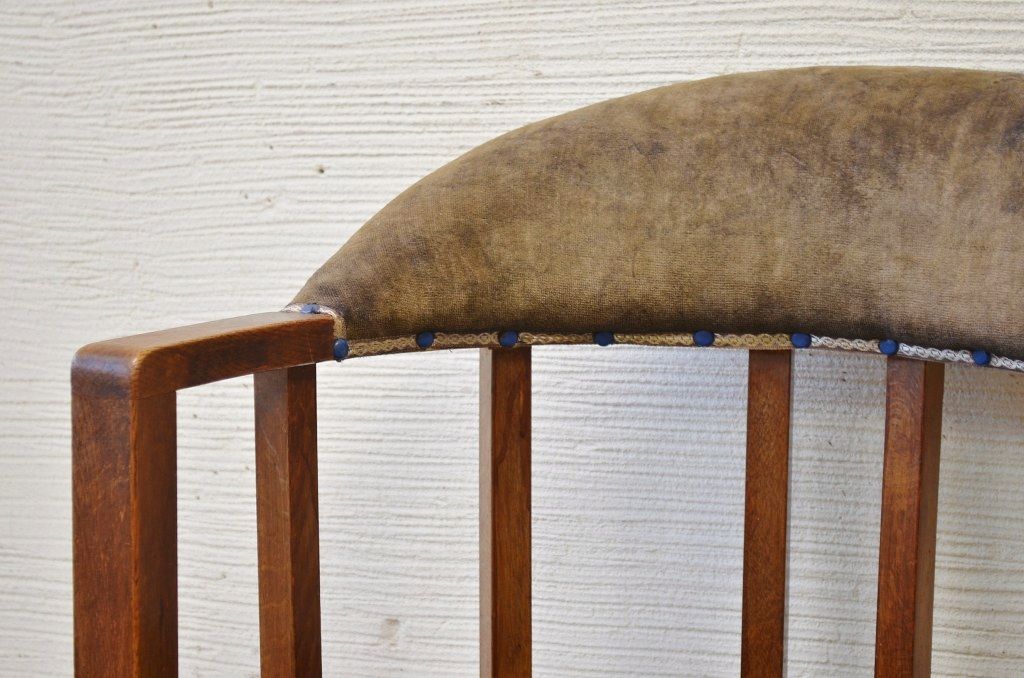 レトロ家具　ジャンク品!ナラ材のレトロな回転いす(椅子)