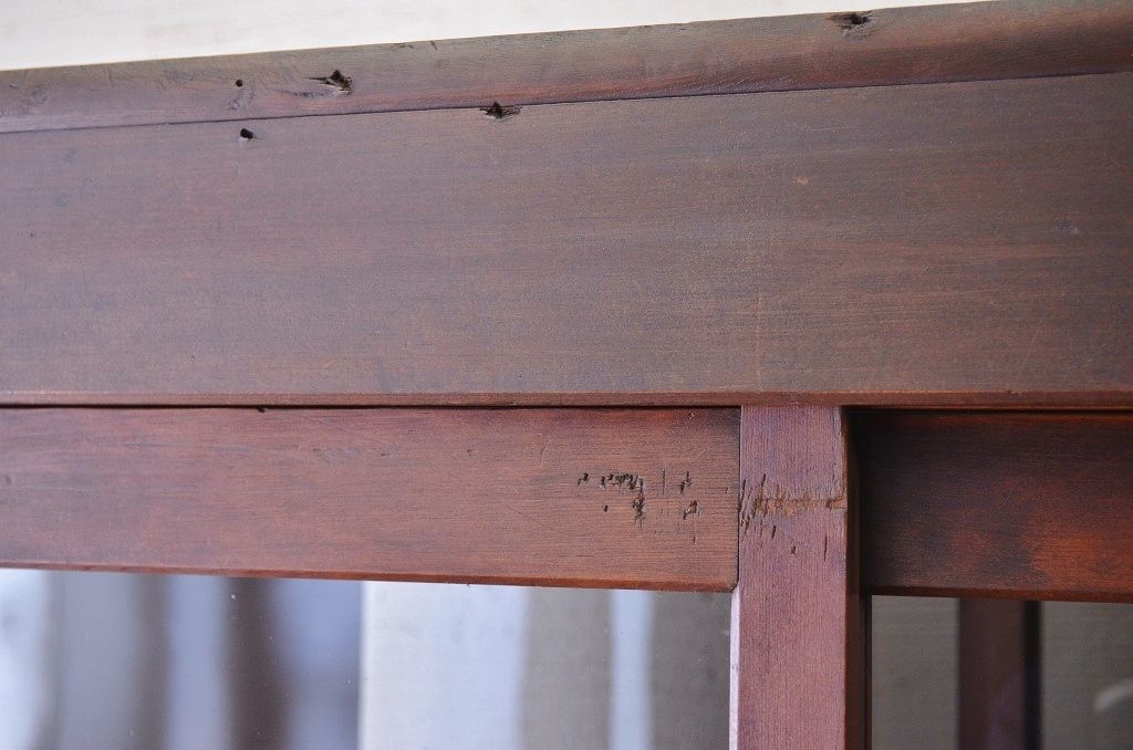 アンティーク家具　希少!古い商家の両面引き戸収納棚(ガラスケース)