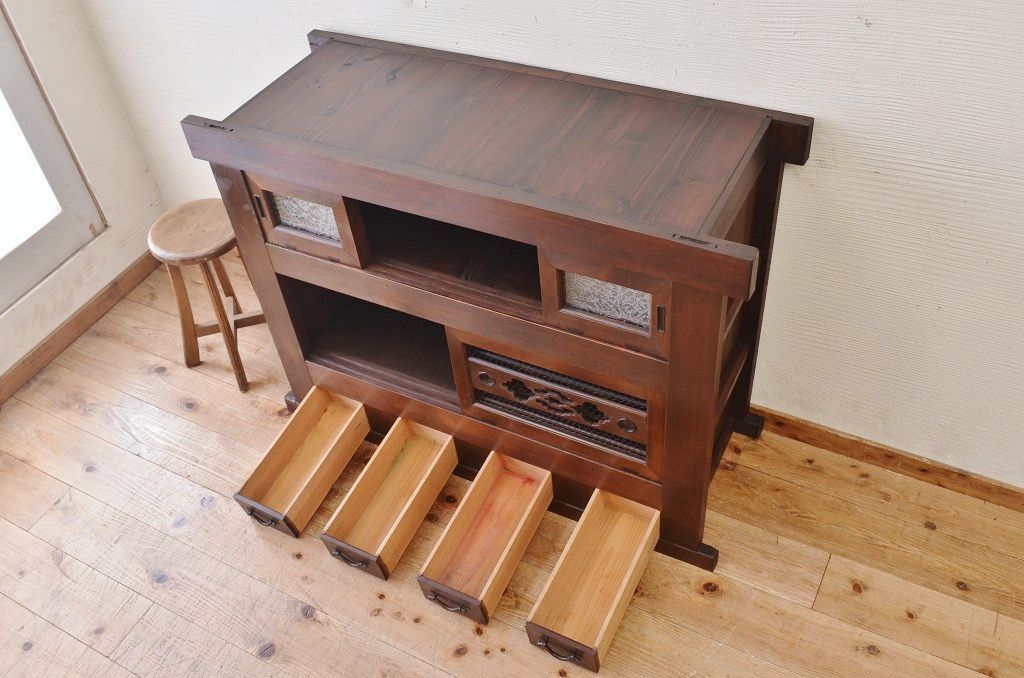 アンティーク家具　古民具　骨董　四尺水屋箪笥サイドボード2