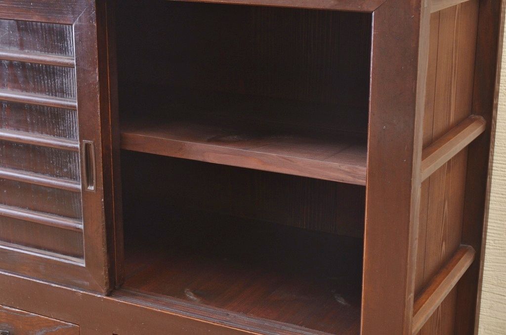 アンティーク家具　古民具　骨董　明治時代二段重ねアンティーク3尺水屋箪笥