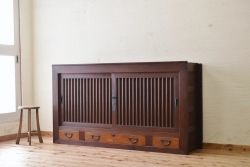 アンティーク家具　古民具　骨董　明治〜大正時代　収納箪笥サイドボード(水屋箪笥)