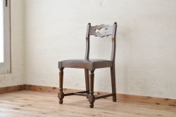 中古　ハンドメイド　ナラ材の椅子(イス)