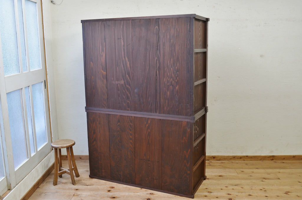 アンティーク家具　特別注文造り　引き戸が入れ替え可能　関東水屋箪笥