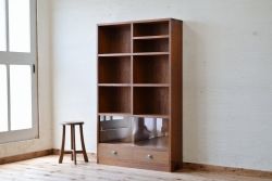 アンティーク家具　引き出し付きアンティーク本棚