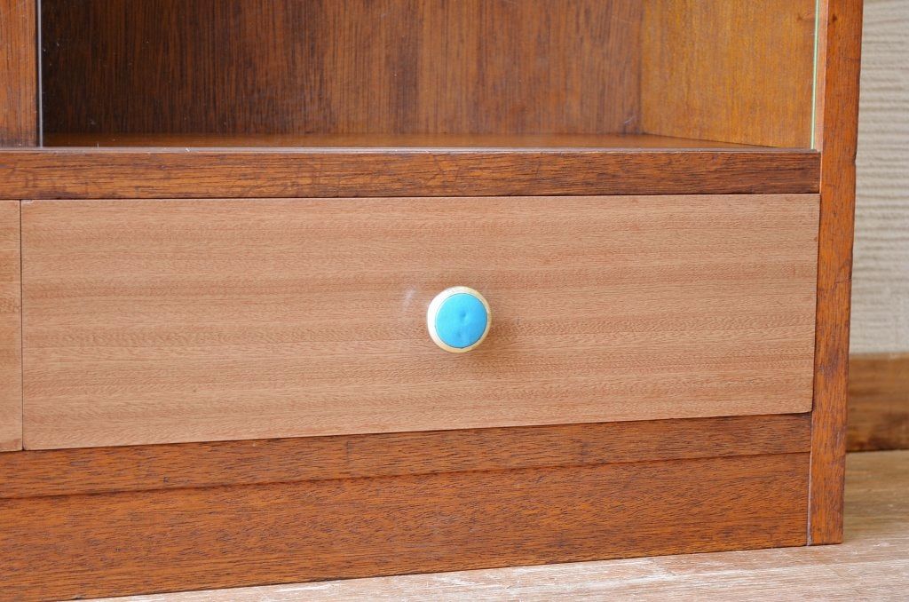 アンティーク家具　引き出し付きアンティーク本棚