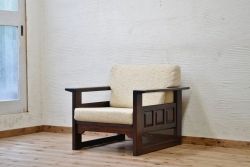 中古　北海道民芸ソファ1脚両肘掛付き1