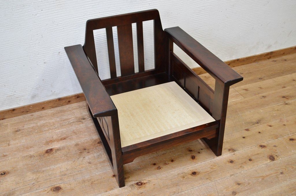 中古　北海道民芸ソファ1脚両肘掛付き2