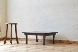 古い木のアンティークちゃぶ台