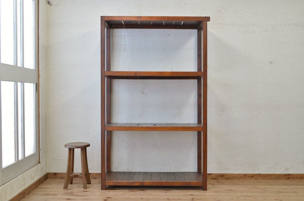 アンティーク家具　★古い木のアンティーク飾り棚(陳列棚)1
