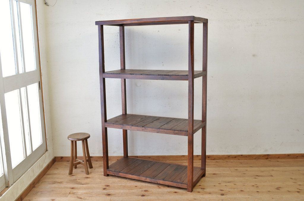 アンティーク家具　★古い木のアンティーク飾り棚(陳列棚)1