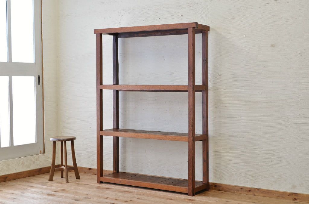 アンティーク家具　古い木のアンティーク飾り棚(陳列棚)2