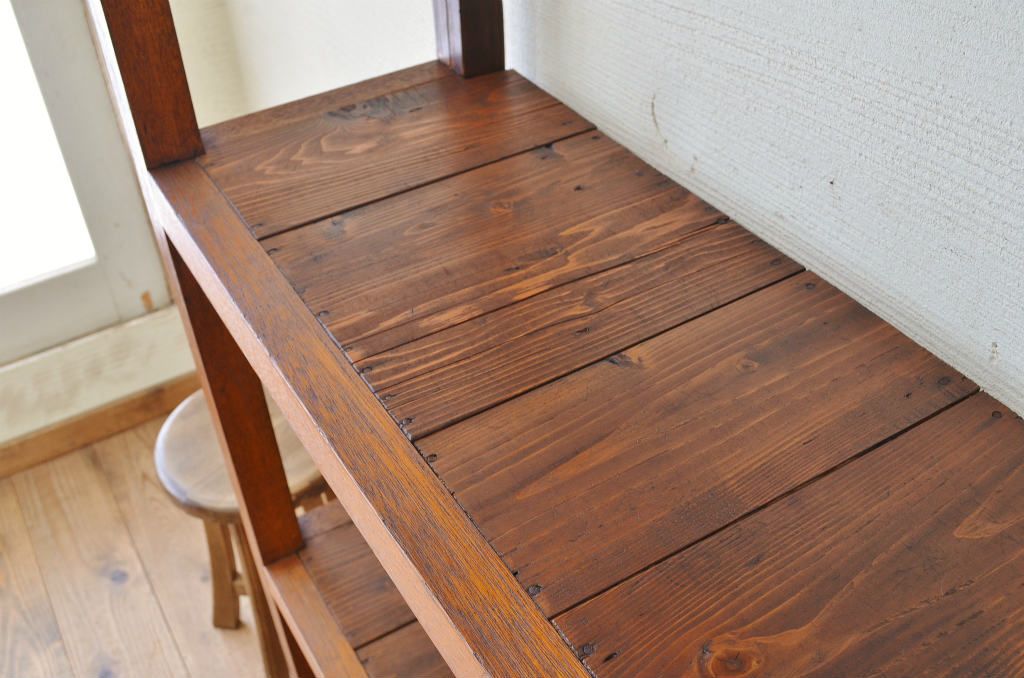 アンティーク家具　古い木のアンティーク飾り棚(陳列棚)2