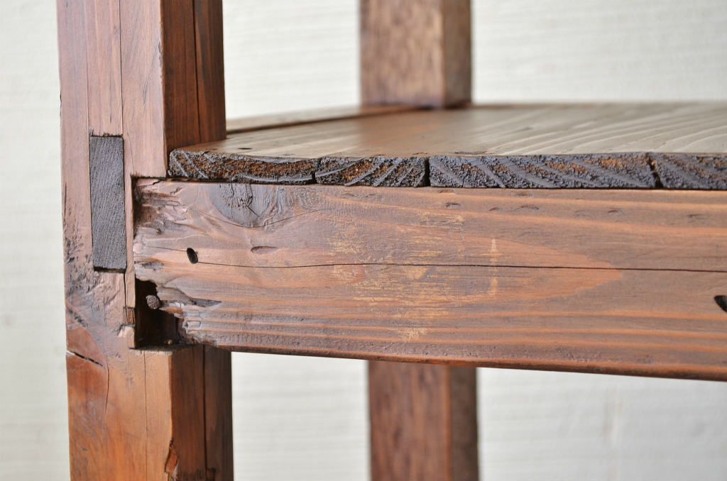 アンティーク家具　古い木のアンティーク飾り棚(陳列棚)2