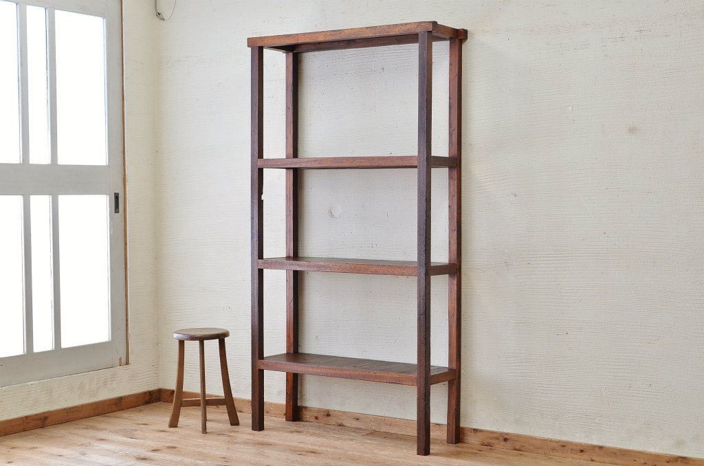 アンティーク家具　★古い木のアンティーク飾り棚(陳列棚)3