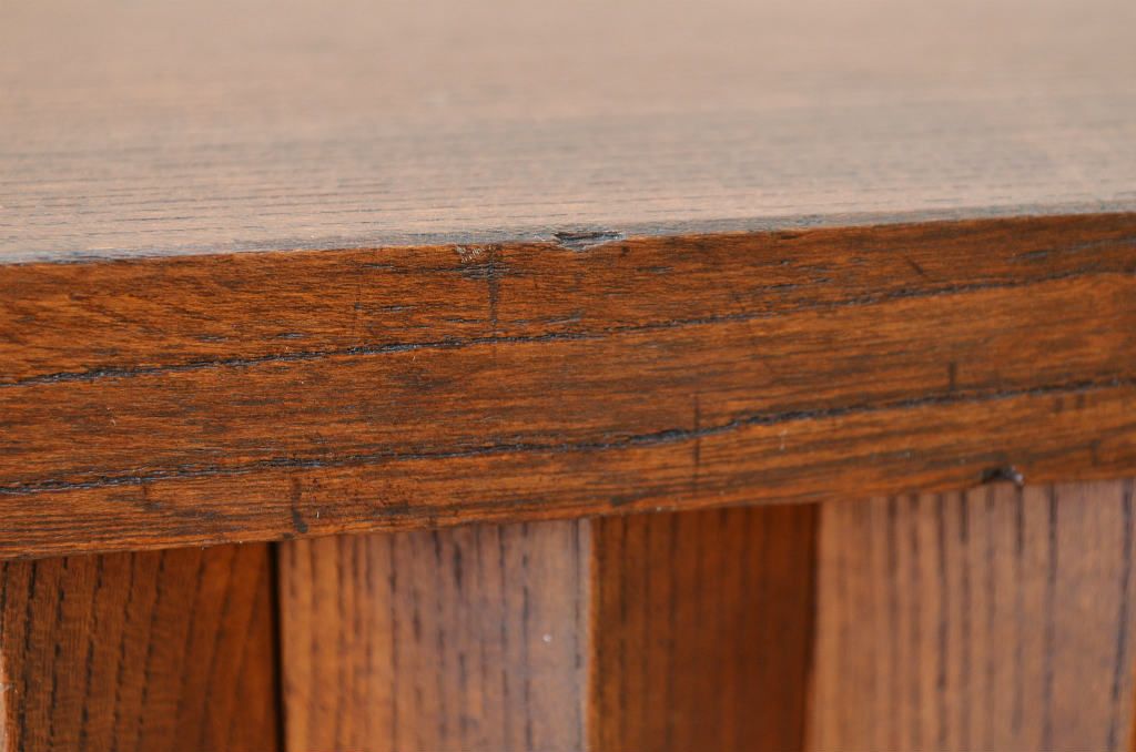 アンティーク家具　古い欅材の変り型置き床