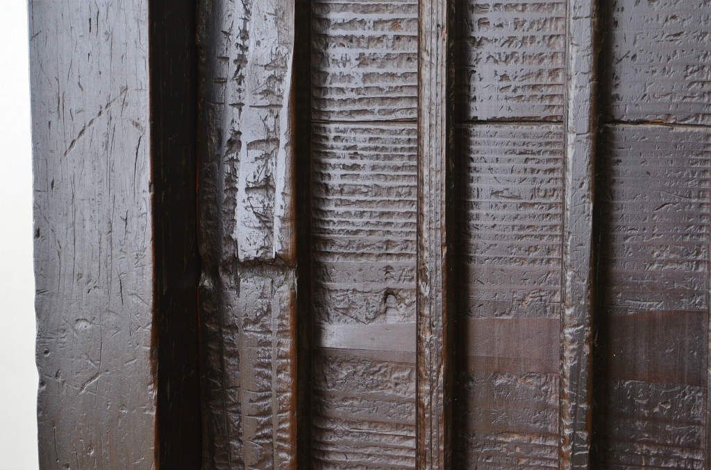 アンティーク家具　江戸〜明治　味のある縦格子時代箪笥サイドボード1(水屋箪笥、下駄箱)