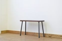 アンティーク家具　素敵な雰囲気!天板一枚板の鉄脚ベンチ1(長椅子)