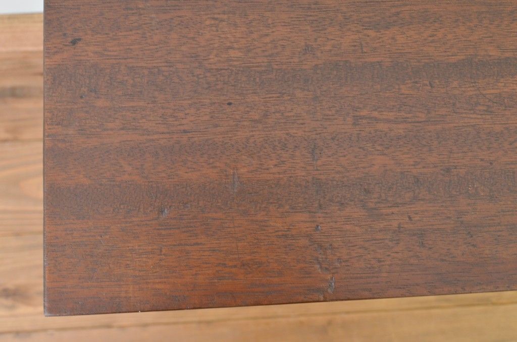 アンティーク家具　素敵な雰囲気!天板一枚板の鉄脚ベンチ1(長椅子)