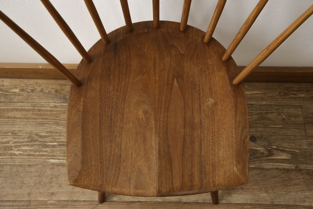 希少!　ヴィンテージ　美品　オリジナル　ジョージナカシマ　STRAIGHT BACKED CHAIR(ストレートバックチェア)　CN121　シンプルで洗練された佇まいが美しいチェア(ジョージ・ナカシマ、ダイニングチェア、板座チェア、イス、椅子、ビンテージ)(R-058953)