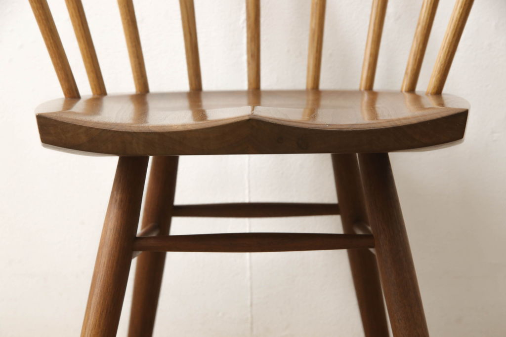 希少!　ヴィンテージ　美品　オリジナル　ジョージナカシマ　STRAIGHT BACKED CHAIR(ストレートバックチェア)　CN121　シンプルで洗練された佇まいが美しいチェア(ジョージ・ナカシマ、ダイニングチェア、板座チェア、イス、椅子、ビンテージ)(R-058953)